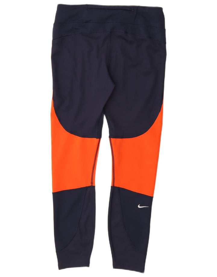 Женские леггинсы Nike UK 14, большие темно-синие, полиэстер с цветными блоками