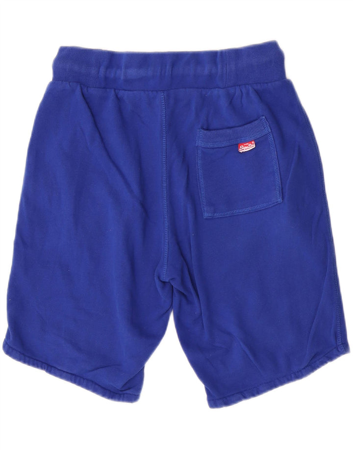 Мужские спортивные шорты Superdry с рисунком, хлопковые, среднего синего цвета