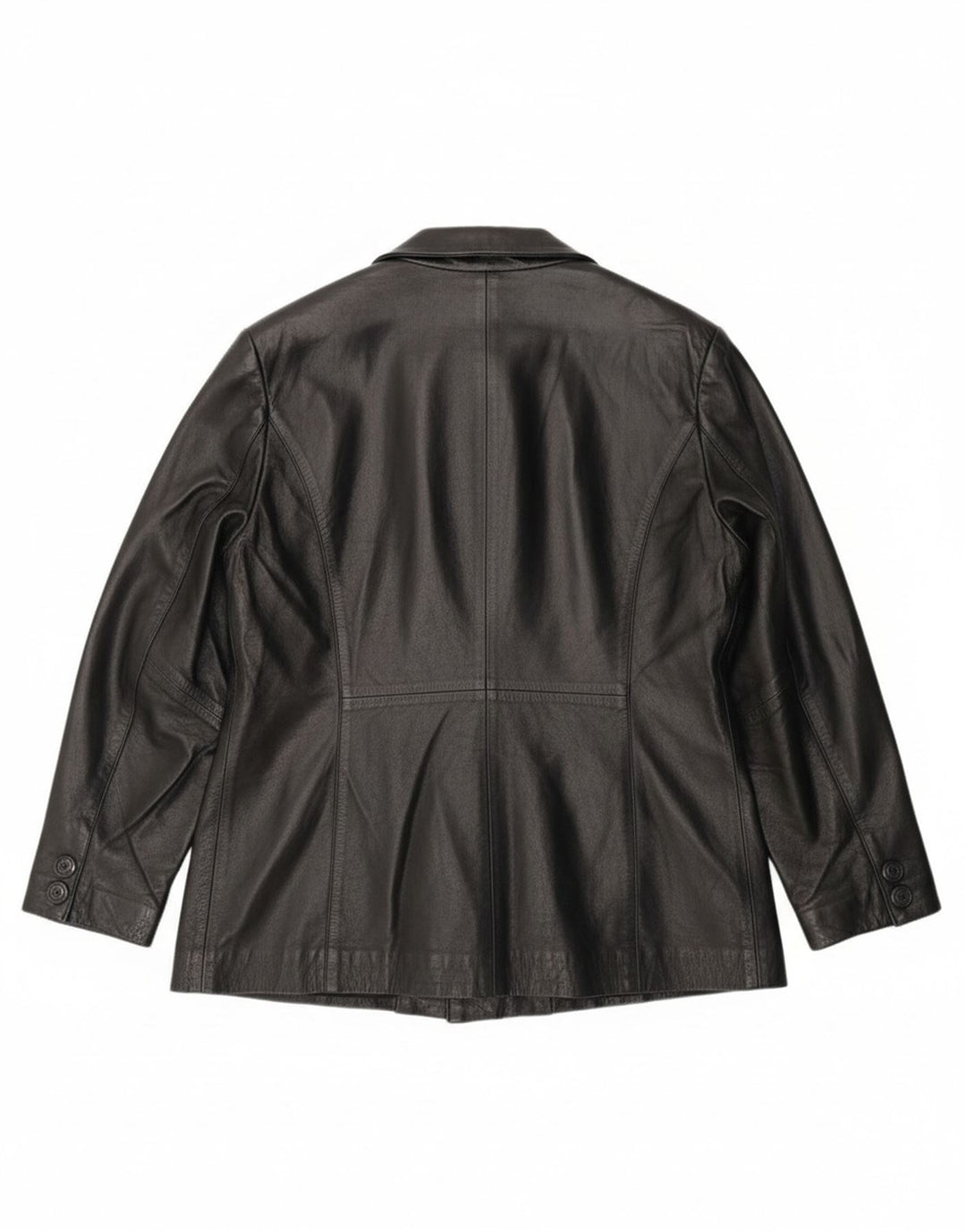 MICHEL Womens Leather Jacket IT 48 XL Black Leather