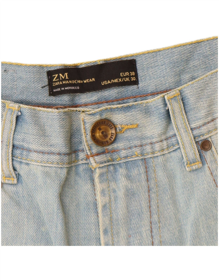 Мужские узкие джинсы Zara EU 38, маленькие W30 L34, синие, хлопок