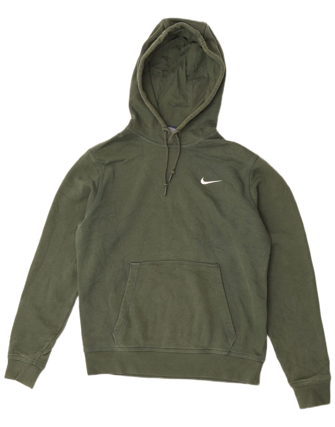 Мужской джемпер с капюшоном Nike среднего зеленого цвета, хлопок