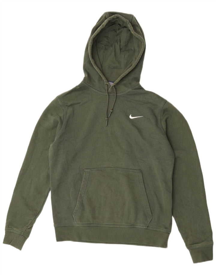 Мужской джемпер с капюшоном Nike среднего зеленого цвета, хлопок