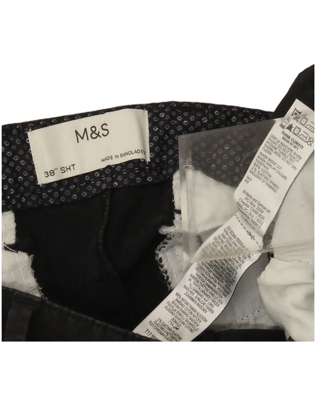 Мужские шорты чинос Marks & Spencer W38 XL, черные, хлопковые