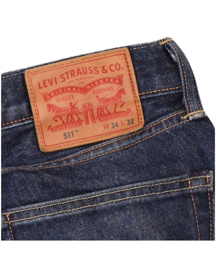 Мужские джинсы Levi's 511 Slim W34 L32 Темно-синие, хлопок