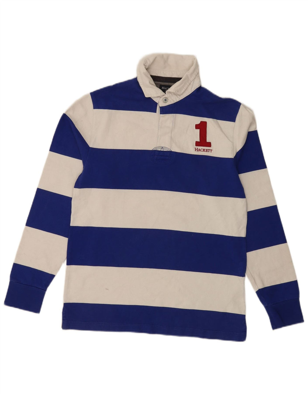 Мужская рубашка-поло для регби с графикой Hackett, маленькая синяя полоска