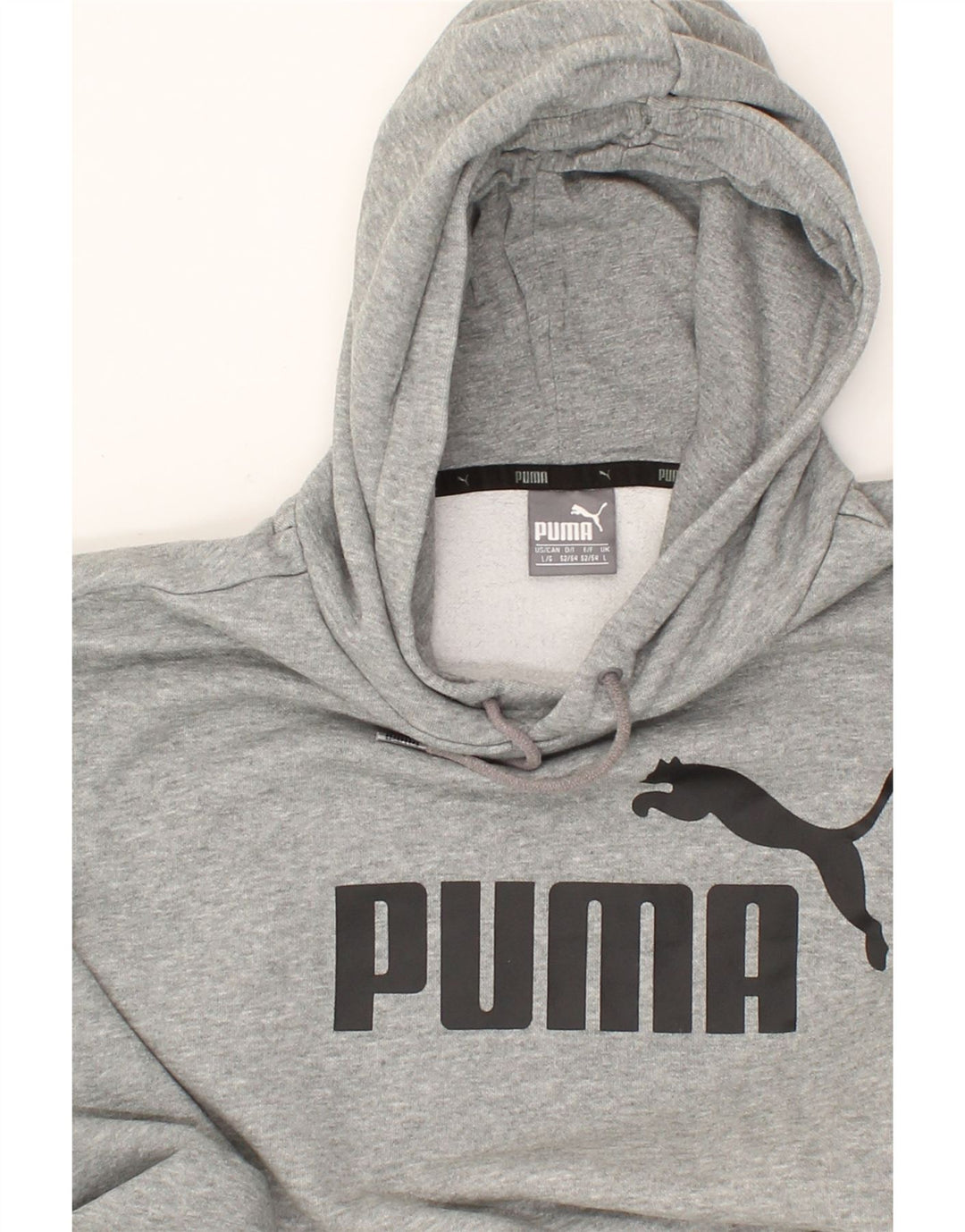PUMA Mens Graphic Hoodie Jumper Large Grey Vintage Puma and Second-Hand Puma from Messina Hembry 