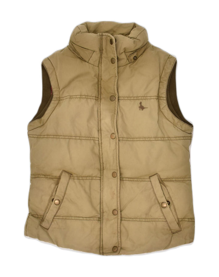 JACK WILLS Womens Padded Gilet UK 8 Small Khaki Cotton | Vintage Jack Wills | Thrift | Second-Hand Jack Wills | Used Clothing | Messina Hembry 