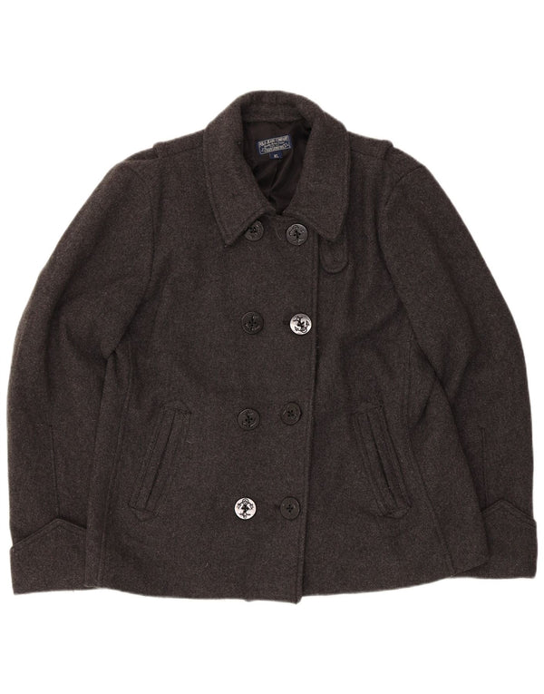 Женское полупальто Polo Ralph Lauren UK 18 XL серое шерстяное