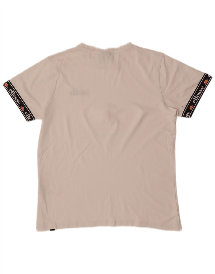 Мужская футболка Ellesse с графическим рисунком, средний белый хлопок с цветными блоками