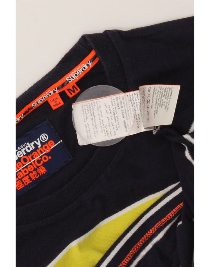 Мужская футболка Superdry Top Medium Темно-синяя с цветными блоками, хлопок