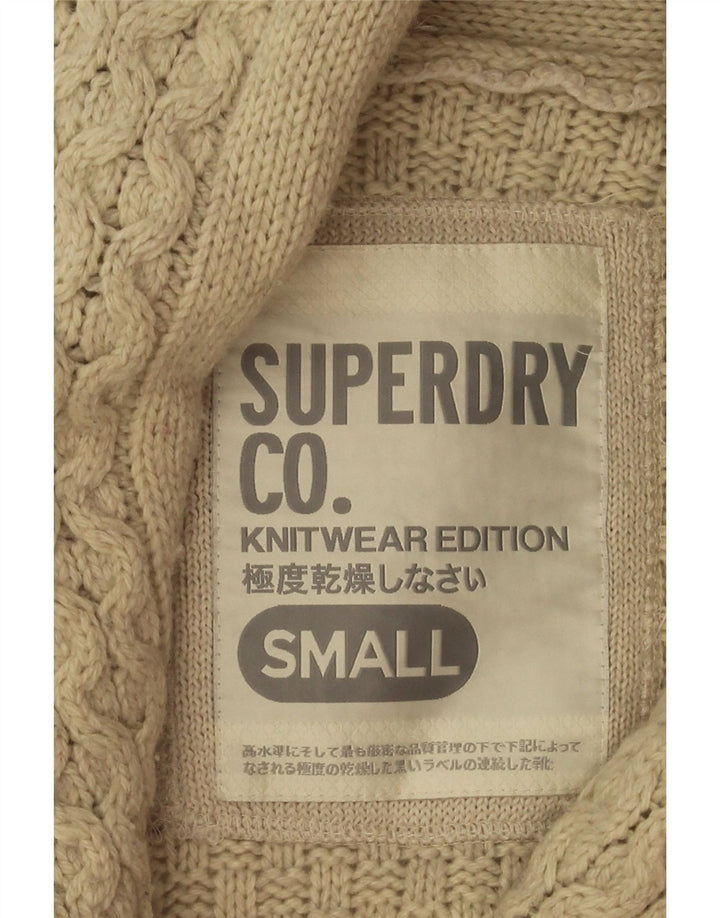 Женский кардиган-свитер Superdry UK 10, маленький, бежевый, шерсть