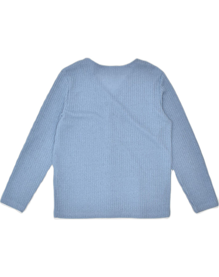 VINTAGE Womens Cardigan Sweater IT 46 Large Blue Polyester | Vintage Vintage | Thrift | Second-Hand Vintage | Used Clothing | Messina Hembry 