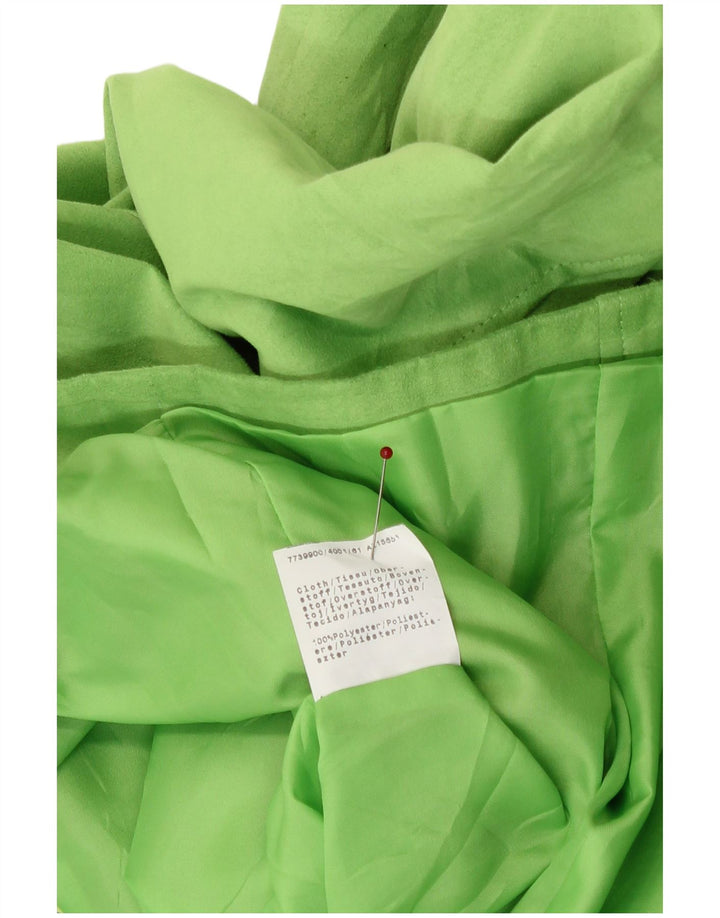 Винтажный женский пиджак UK 12, средний зеленый полиэстер