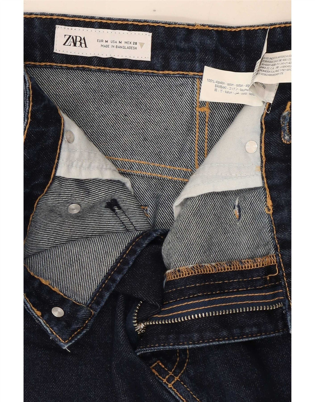 Женская мини-юбка джинсовая Zara Medium W28 Темно-синяя, хлопок