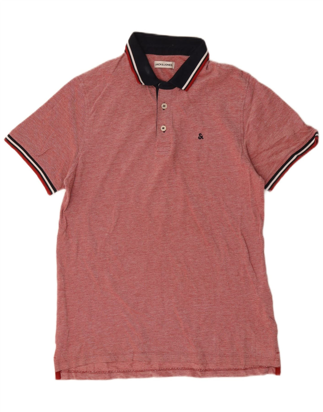 Мужская рубашка-поло Jack & Jones, большая красная хлопковая рубашка с цветными блоками