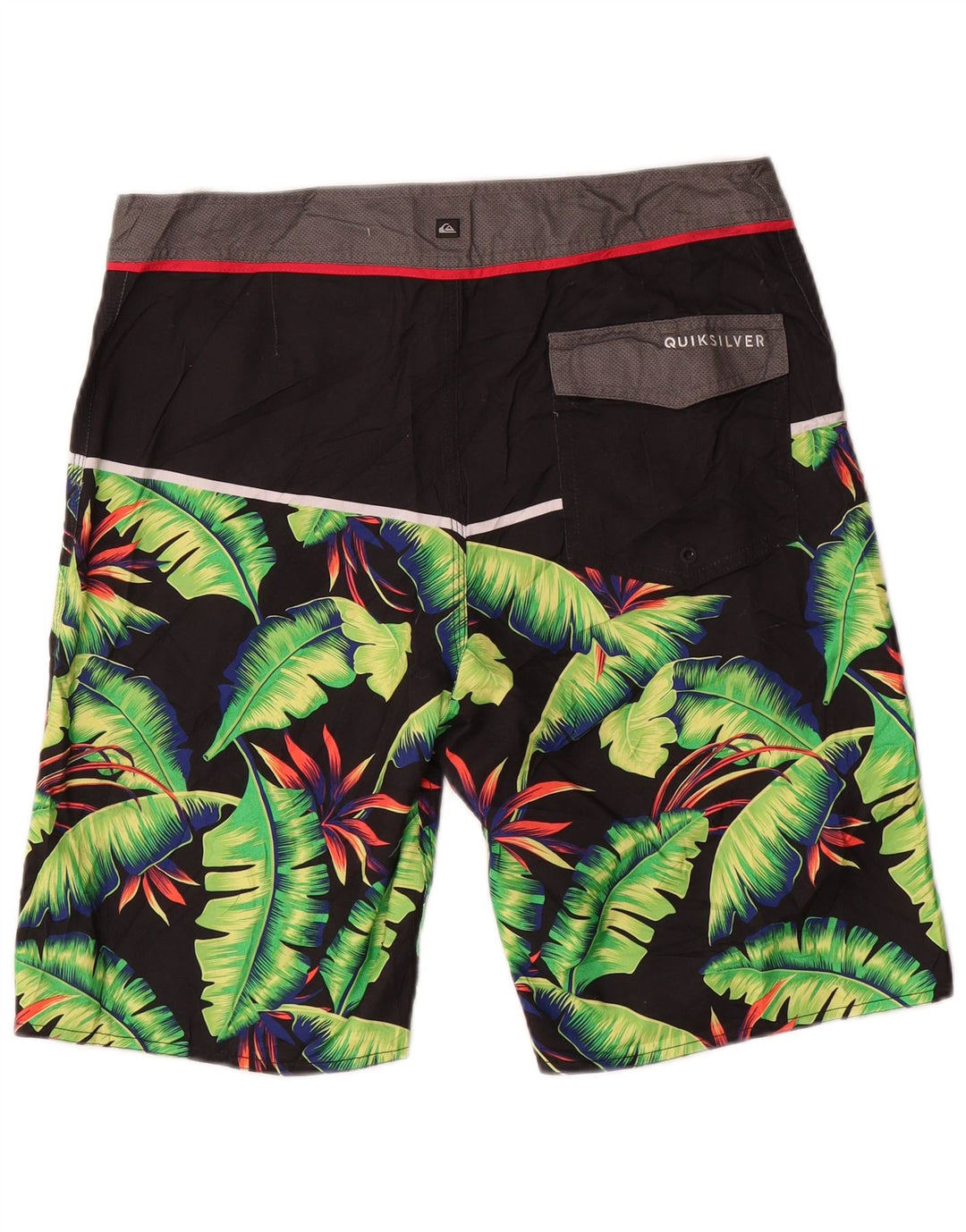 Мужские шорты для плавания Quiksilver, полиэстер, средний черный цвет с цветочным принтом