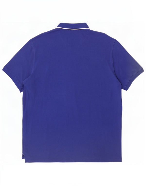 Мужская рубашка-поло Massimo Dutti 2XL, синяя, хлопок