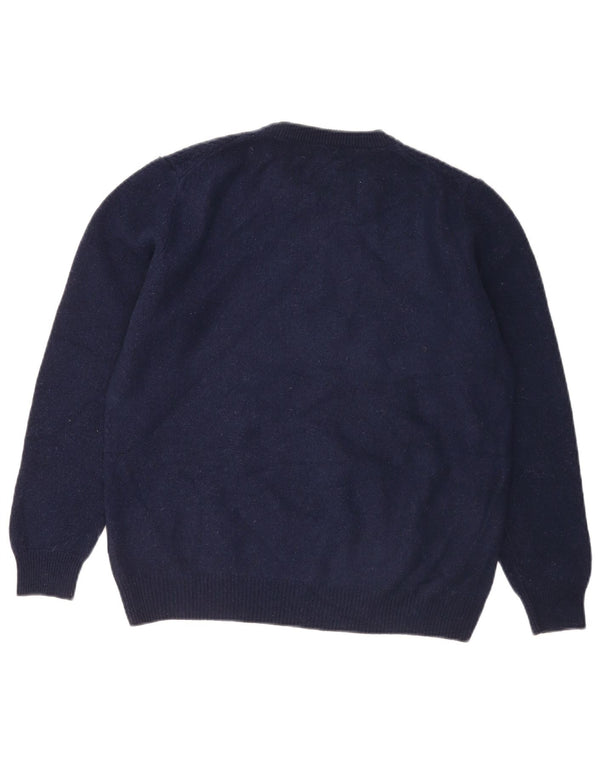 Мужской свитер с круглым вырезом Marks & Spencer Blue Harbour, средний темно-синий