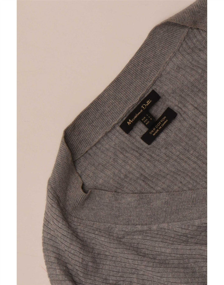 Женский топ Massimo Dutti с длинным рукавом UK 14, большой серый шелк