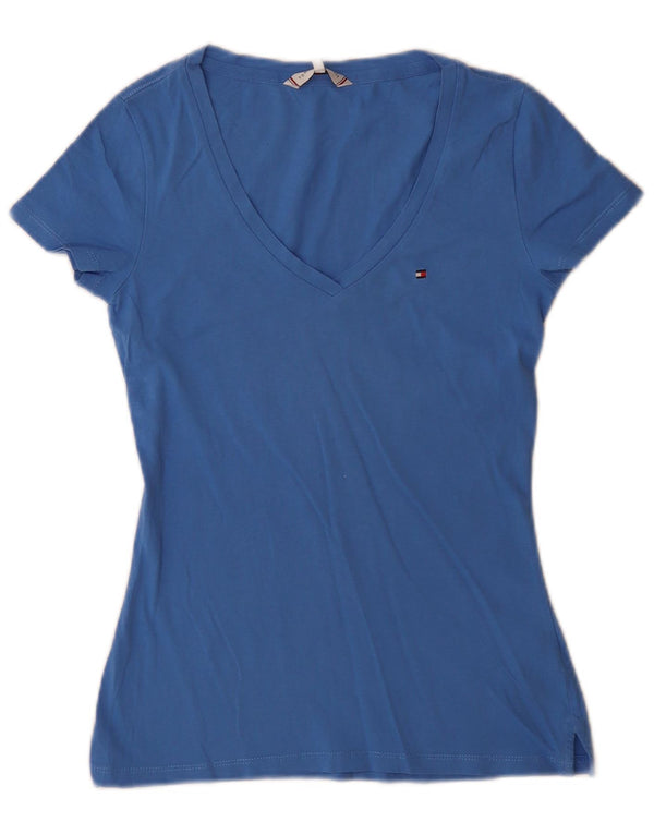 Tommy Hilfiger Womens T-Shirt Top UK 6 XS Blue Cotton