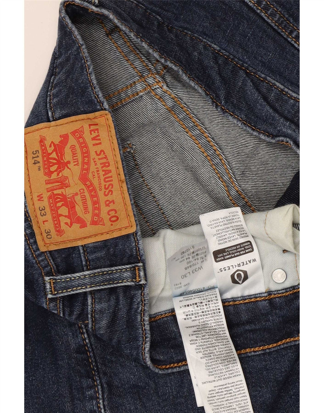 Мужские прямые джинсы Levi's 514 W33 L23 синие, хлопок