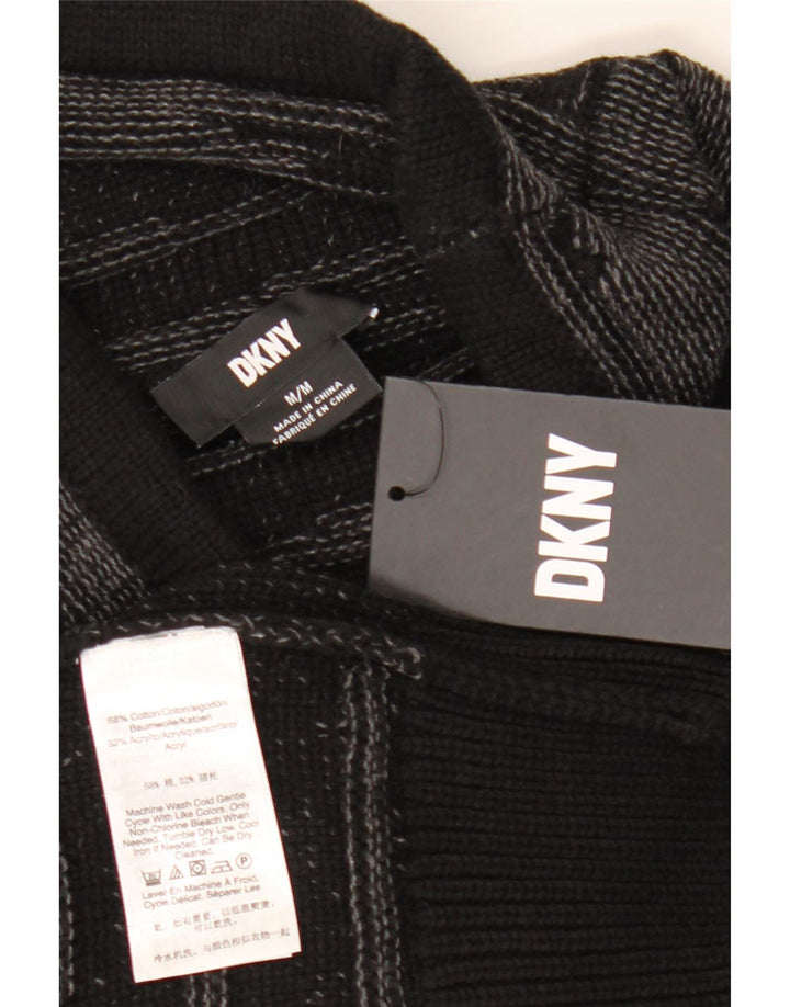Мужской джемпер с высоким воротником Dkny, хлопковый свитер среднего размера, черная полоска