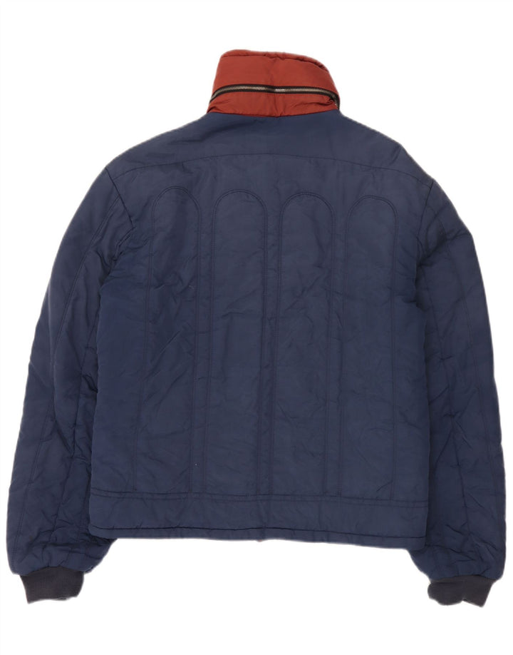 Мужская куртка-бомбер Diesel с капюшоном UK 42 XL, синяя, нейлон