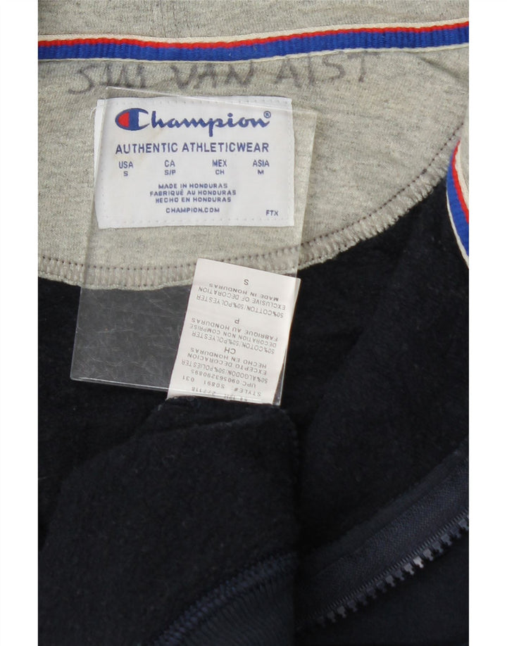 CHAMPION Mens Zip Hoodie Sweater Small Navy Blue Cotton Vintage Champion and Second-Hand Champion from Messina Hembry 