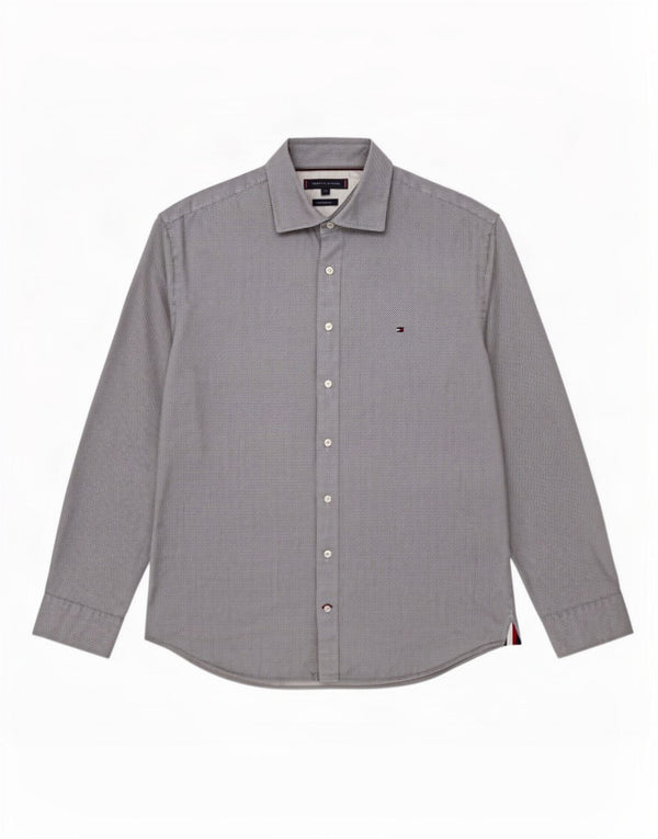 Мужская рубашка обычного кроя Tommy Hilfiger 2XL синяя с геометрическим рисунком