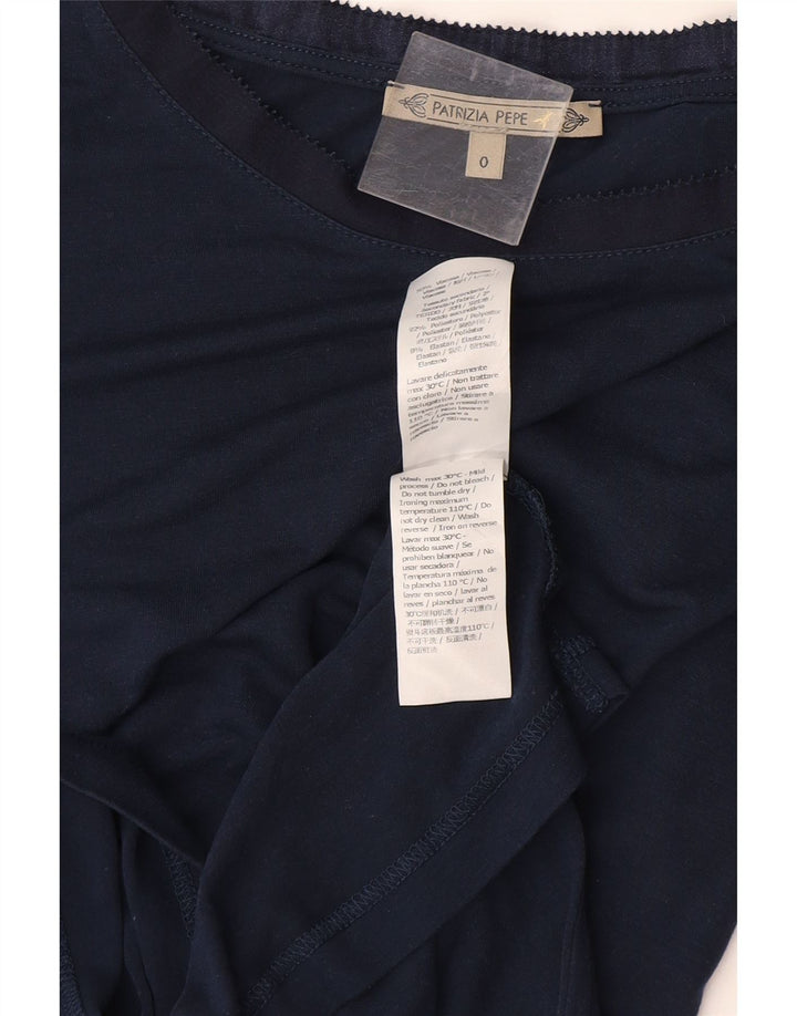 PATRIZIA PEPE Женская футболка оверсайз топ США 0 XS Темно-синий из вискозы