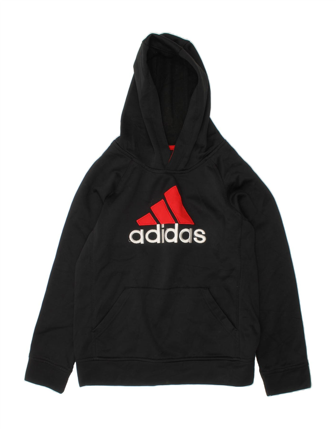 ADIDAS Boys Graphic Hoodie Jumper 10-11 Years Medium  Black Polyester Vintage Adidas and Second-Hand Adidas from Messina Hembry 