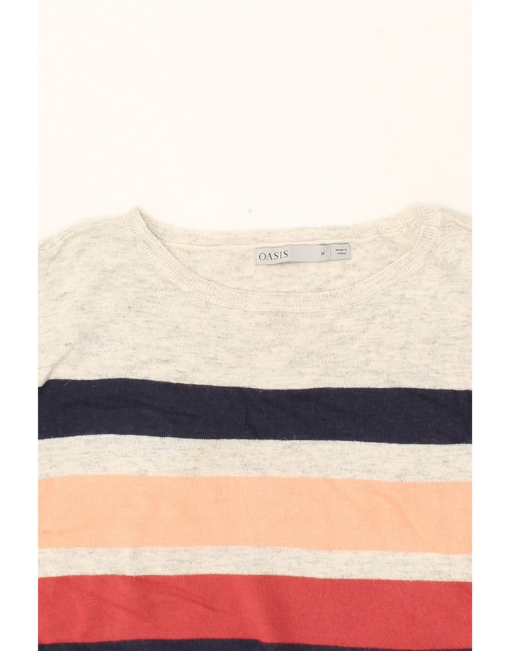 OASIS Womens Boat Neck Jumper Sweater UK 14 Medium Multicoloured Striped Vintage Oasis and Second-Hand Oasis from Messina Hembry 