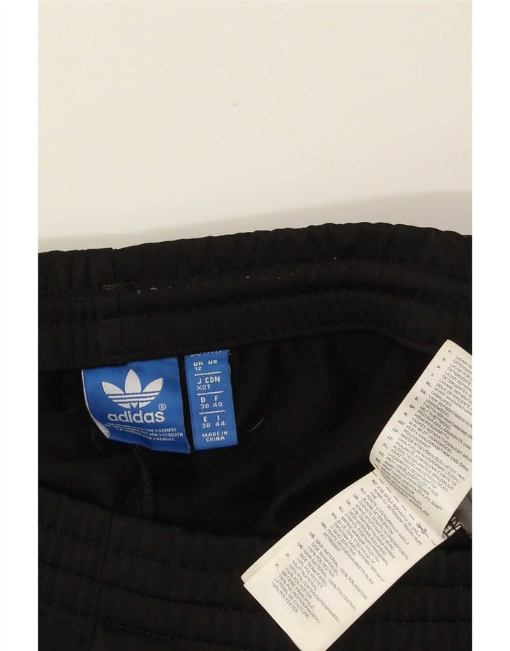 Женские спортивные брюки Adidas UK 12, средний черный, полиэстер с цветными блоками