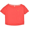 PUMA Womens Oversized Crop T-Shirt Top UK 10 Small Red Cotton | Vintage Puma | Thrift | Second-Hand Puma | Used Clothing | Messina Hembry 