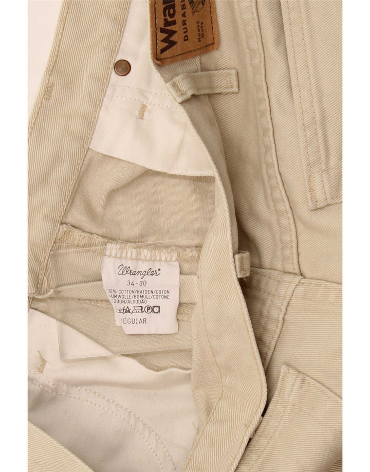 Мужские прямые джинсы Wrangler W34 L30, бежевый хлопок