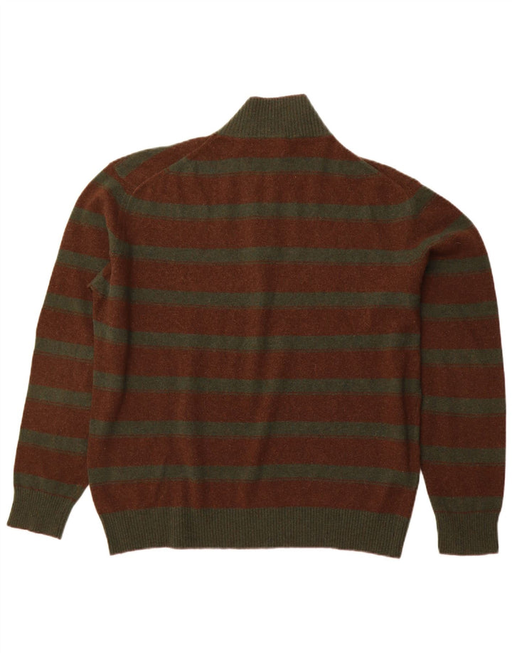 Мужской свитер FILA с воротником на молнии XL в коричневую полоску