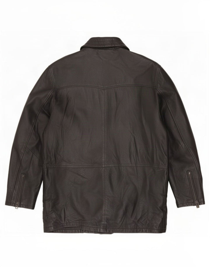 Salvatore Lepore Мужское кожаное пальто IT 52 XL Черный