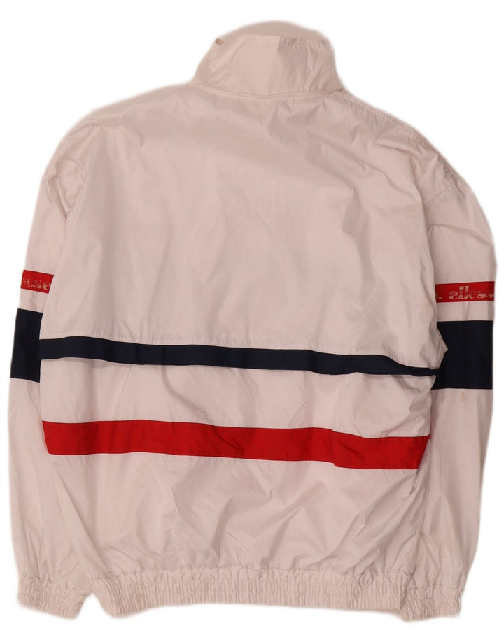 Мужская спортивная куртка Ellesse с графическим рисунком, большая белая с цветными блоками