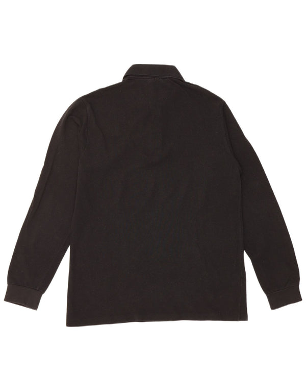 Lacoste Mens Long Sleeve Polo Shirt Size 4 Medium Black Cotton