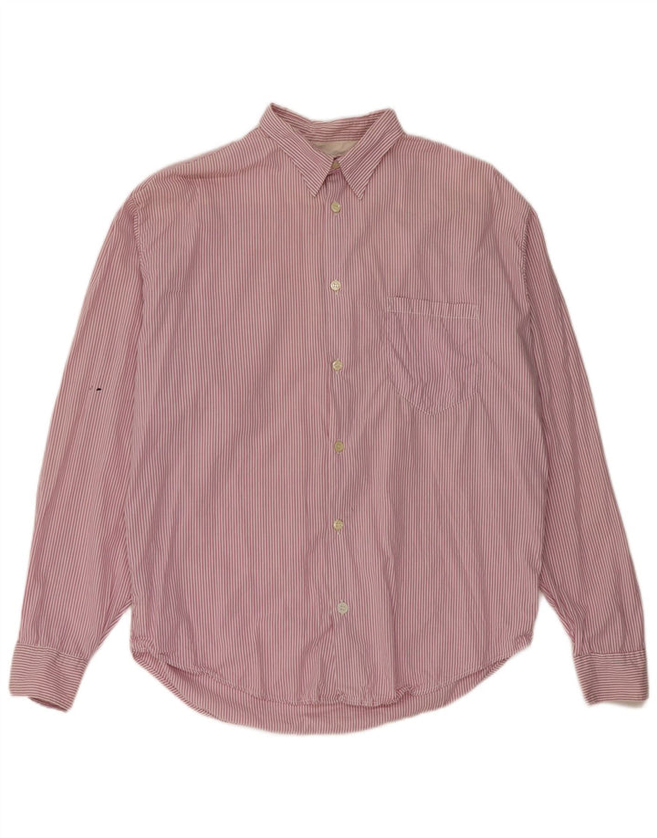 POP 84 Мужская рубашка XL из хлопка в тонкую полоску фиолетового цвета
