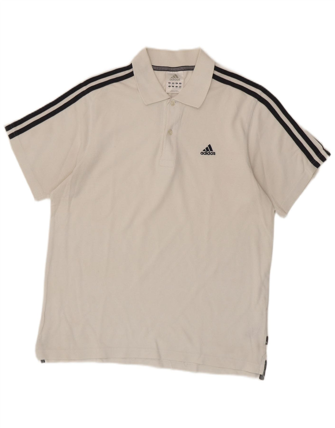 Мужская рубашка-поло Adidas среднего размера, белый хлопок, хлопок