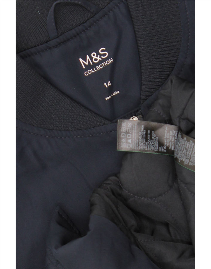 Женский бомбер оверсайз Marks & Spencer UK 14, большой темно-синий