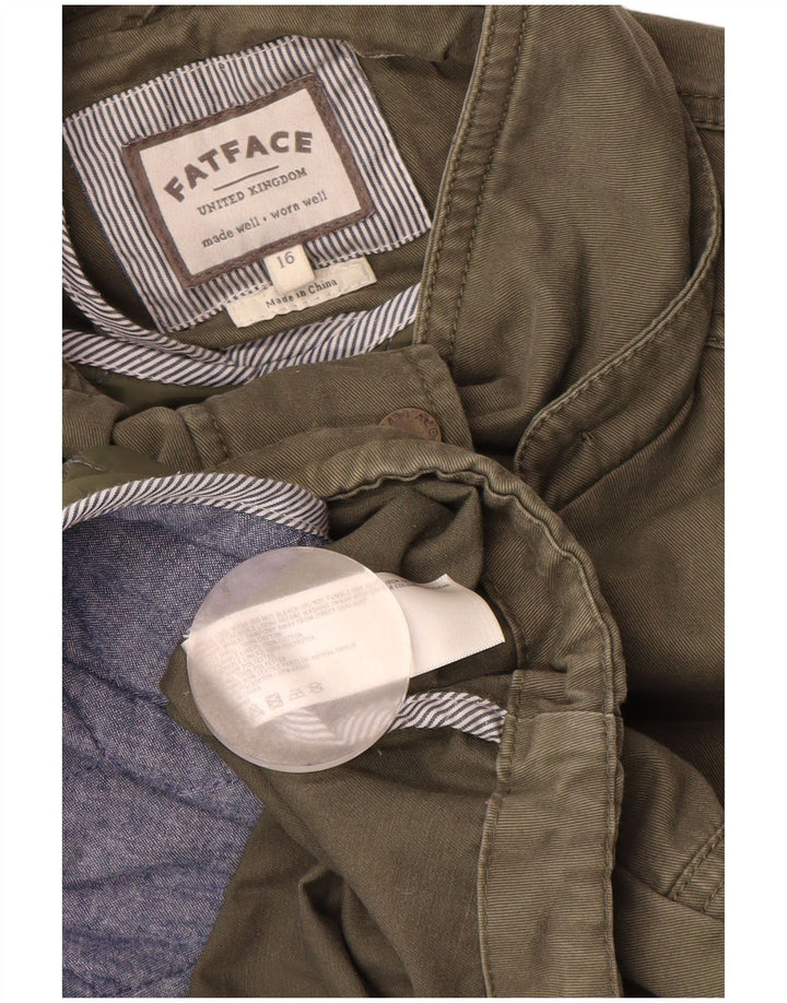 Женская парка Fat Face UK 16, большой размер, хлопок цвета хаки