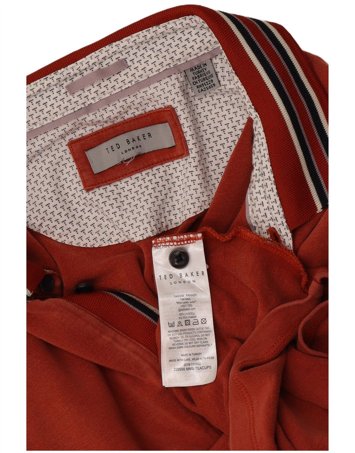 Мужская рубашка-поло Ted Baker XL в оранжевую полоску из лиоцелла
