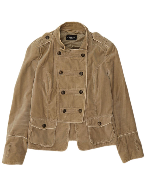 Massimo Dutti Женский двубортный пиджак в стиле милитари UK 18 XL Бежевый