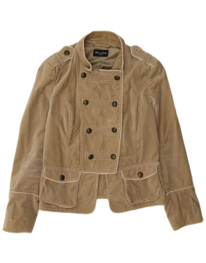 Massimo Dutti Женский двубортный пиджак в стиле милитари UK 18 XL Бежевый