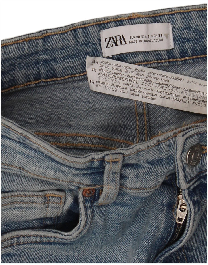 Женские джинсы скинни ZARA EU 38, маленькие W28 L28, синие, хлопок