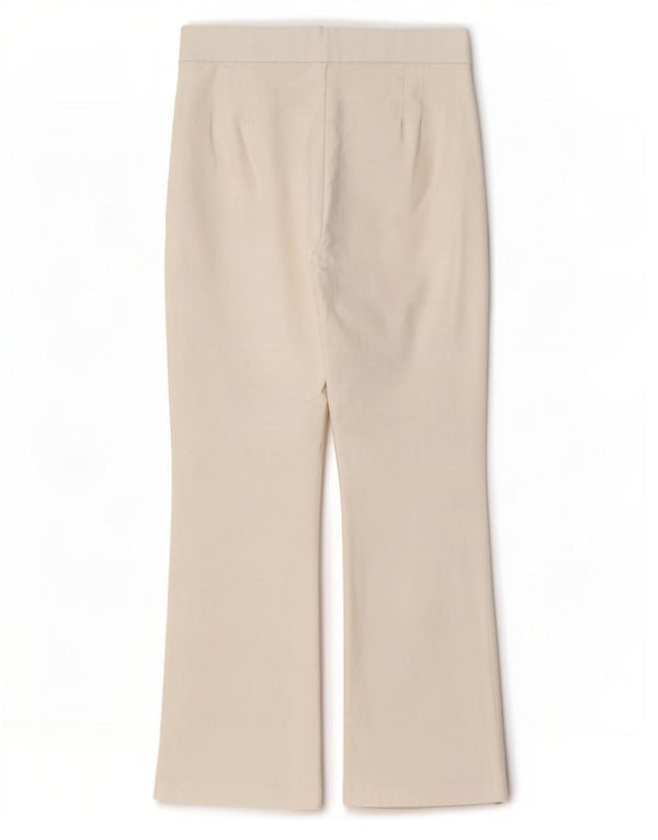 Zara Женские повседневные брюки-клеш, маленькие W26 L25, белые