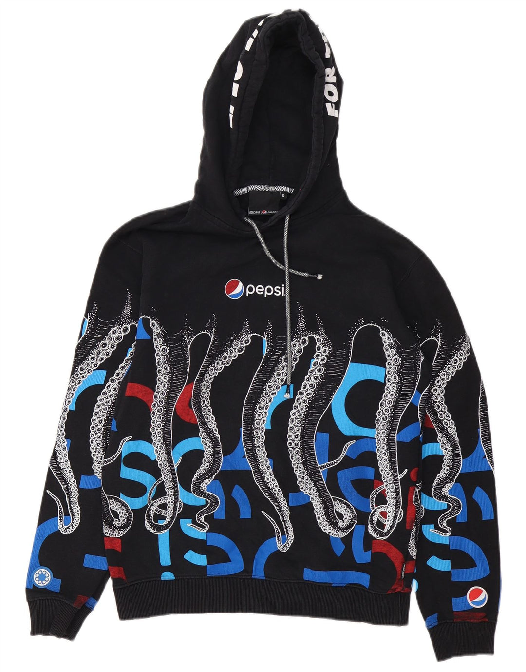 Мужской джемпер с капюшоном Octopus, маленький черный, хлопковый