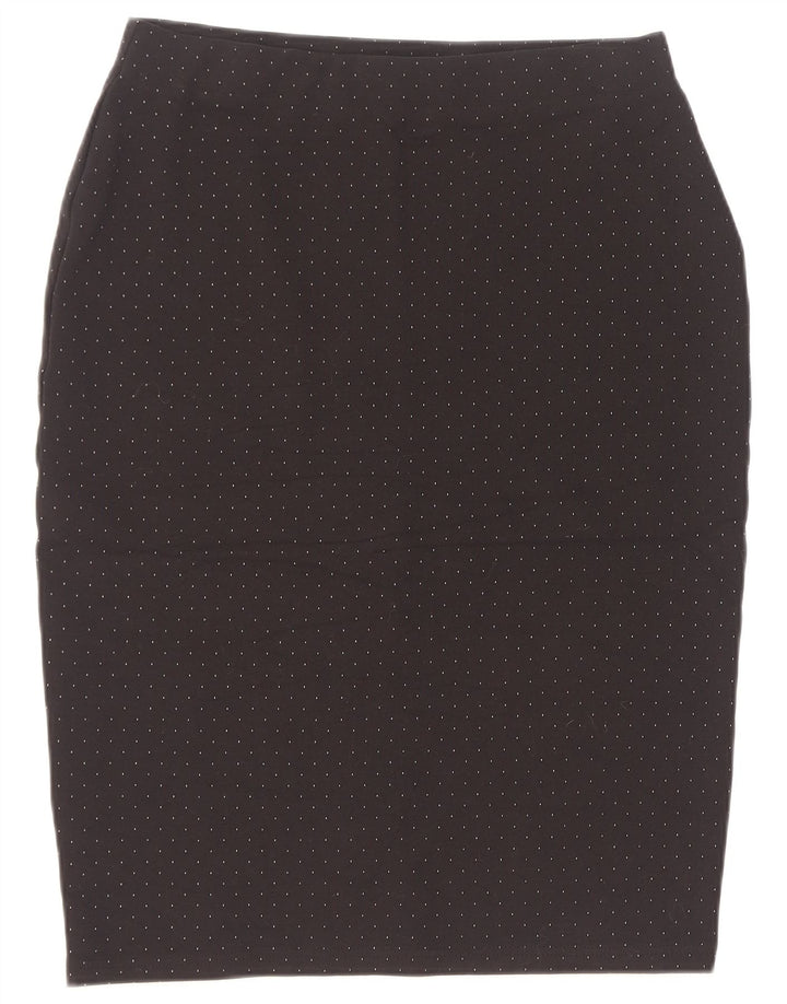 Женская юбка-карандаш Marks & Spencer UK 12 Medium W30 Черная пятнистая вискоза